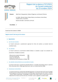 Conseil Communal Séance #07 du 25.10.2024