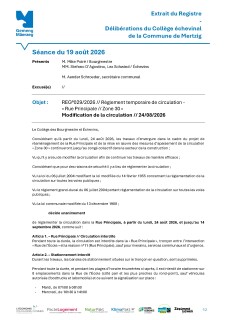 24/08/2026 - REG°029 - Zone 30 (Rue Principale)