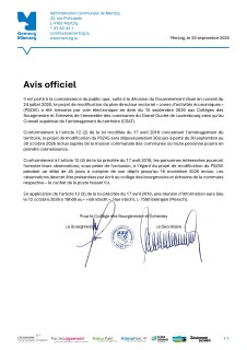 Avis au public - Plan sectoriel "ZAE"